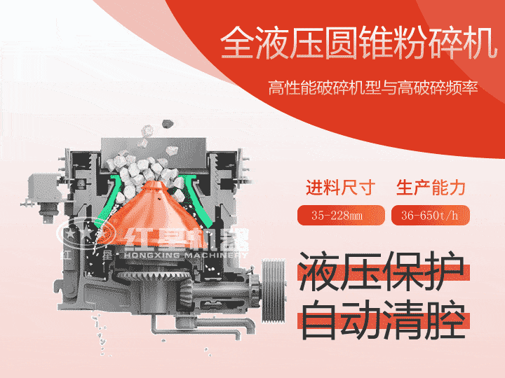全液壓圓錐粉碎機，產量36-650t/h