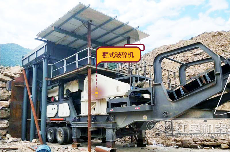 輪胎式移動鄂式破碎機生產現場，投資少收益好